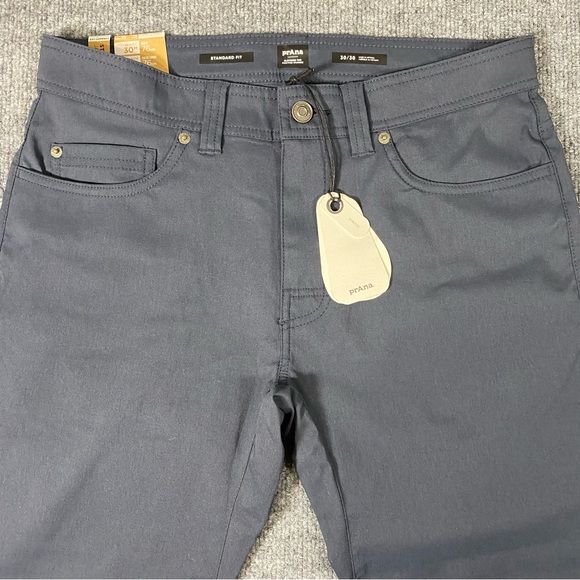 Prana Brion Mens 30x30 Stormy Night Straight Leg Outdoor 5 Pocket Pants New - Picture 7 of 12
